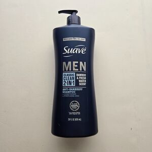 Suave Men 2-in-1 Anti Dandruff Shampoo 28 Fl Oz Bamboo Fresh Water Scalp Care